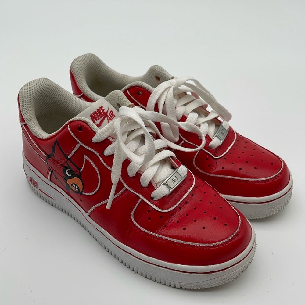 Nike Air Force 1 Custom University Louisville Cardinal Shoes Women 6
